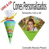 Pacote com 10 Cones Personalizados 14,5 X 20